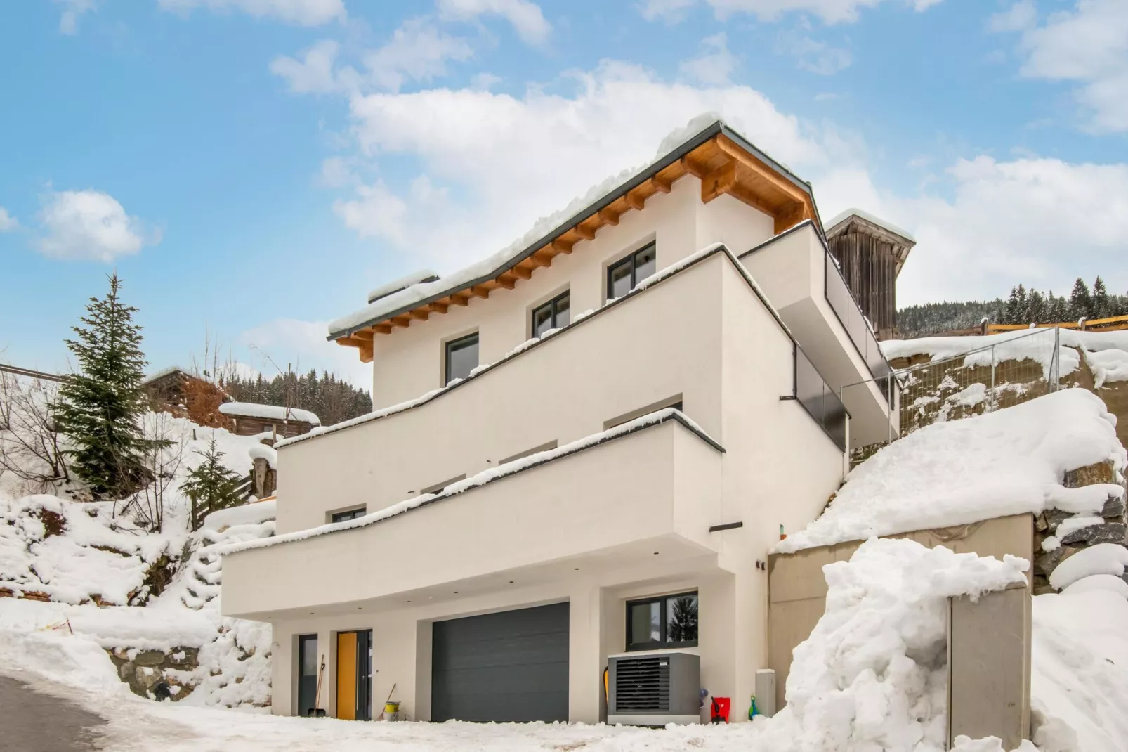 Apartment mit Balkon und wunderschönem Bergblick - 4 Personen-Exterieur winter