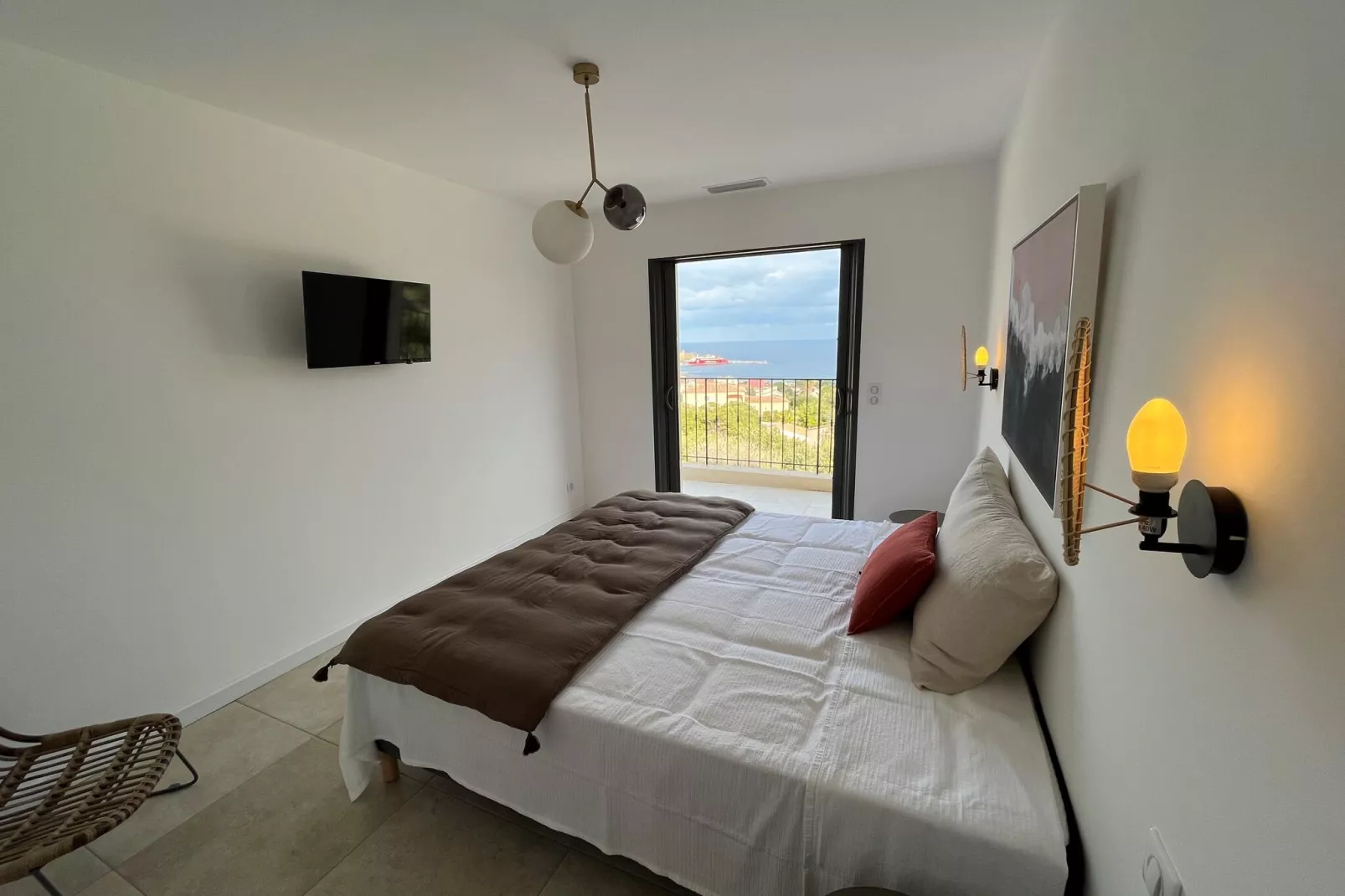 Superbe villa 8 personnes avec piscine et vue mer-Slaapkamer