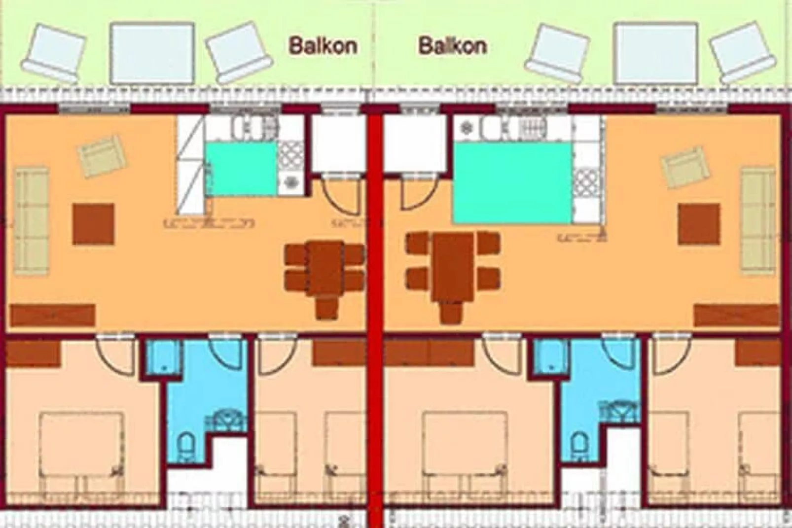 3-Raum-App 65 qm-Plattegrond