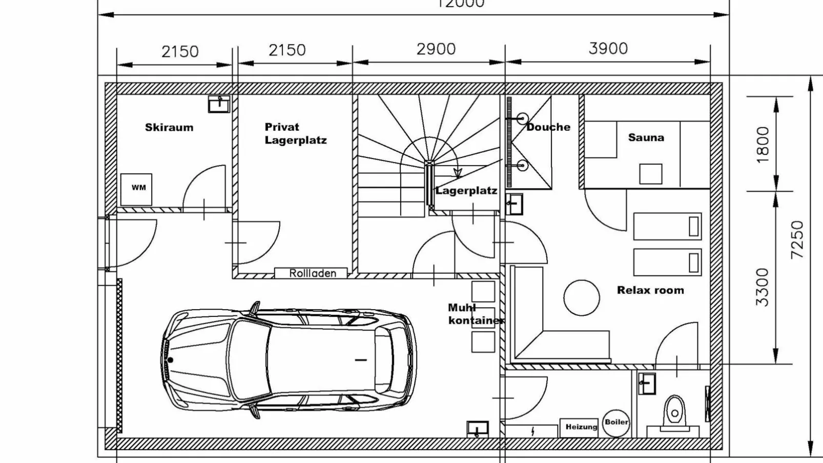 Haus Ganbei 2-Plattegrond