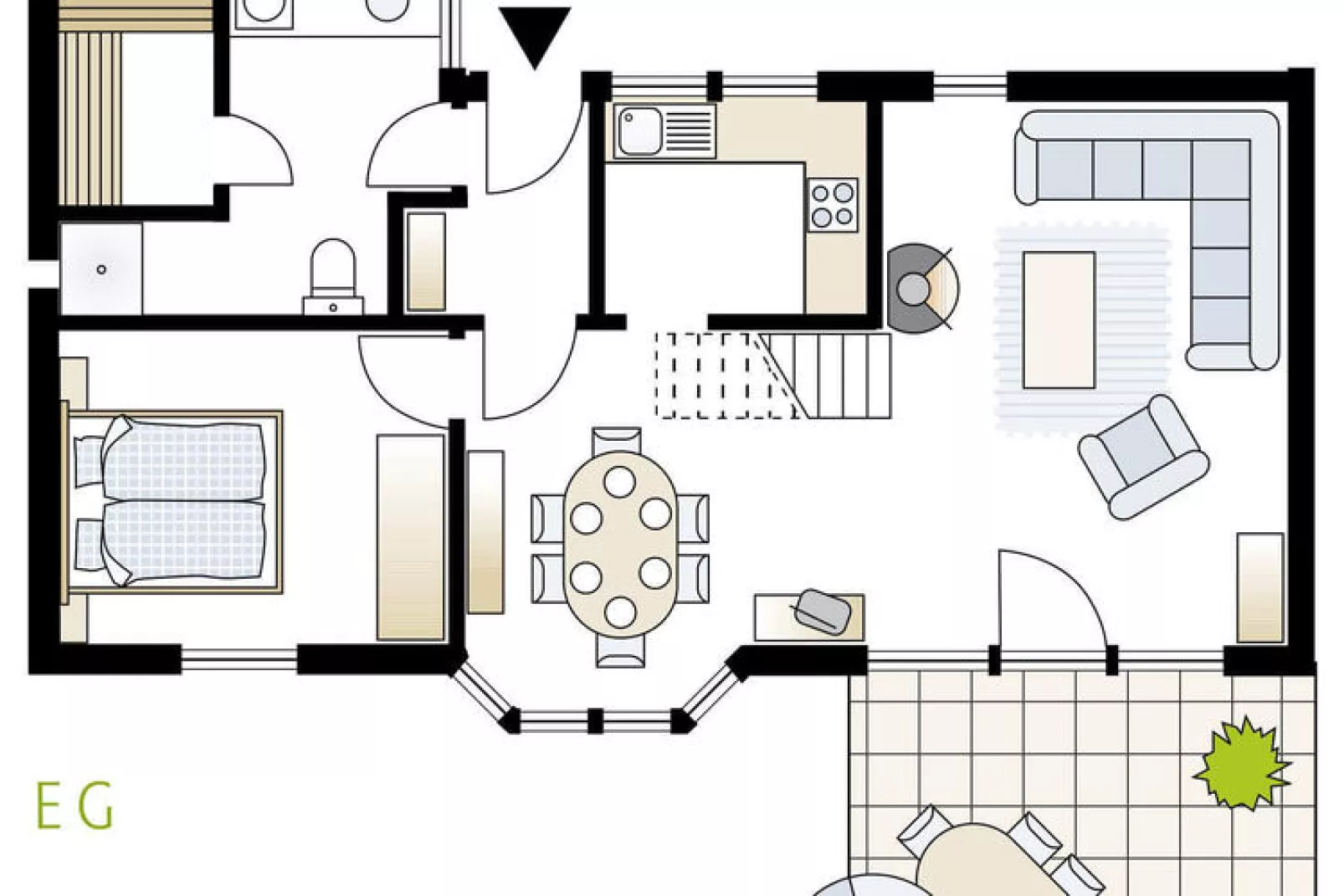 FH Wildgans Comfort mit Sauna & Kaminofen 81 qm-Plattegrond