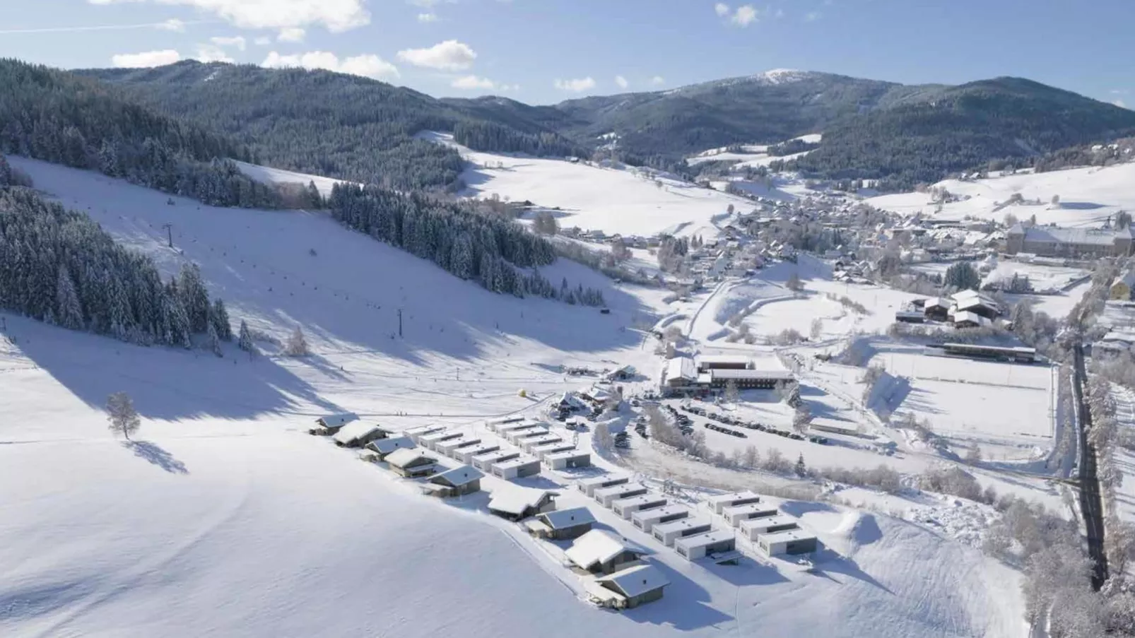 Grebenzen Lodge Hirsch-Gebied winter 1km