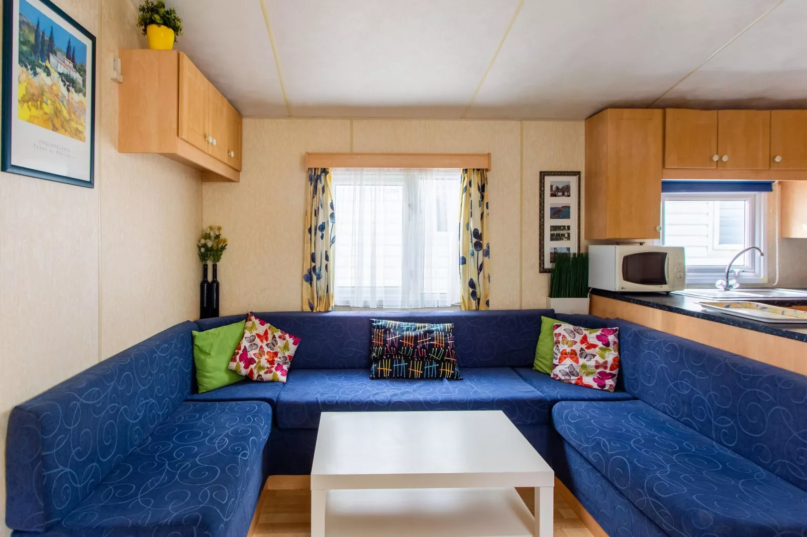 Mobilhome Valrose-Woonkamer