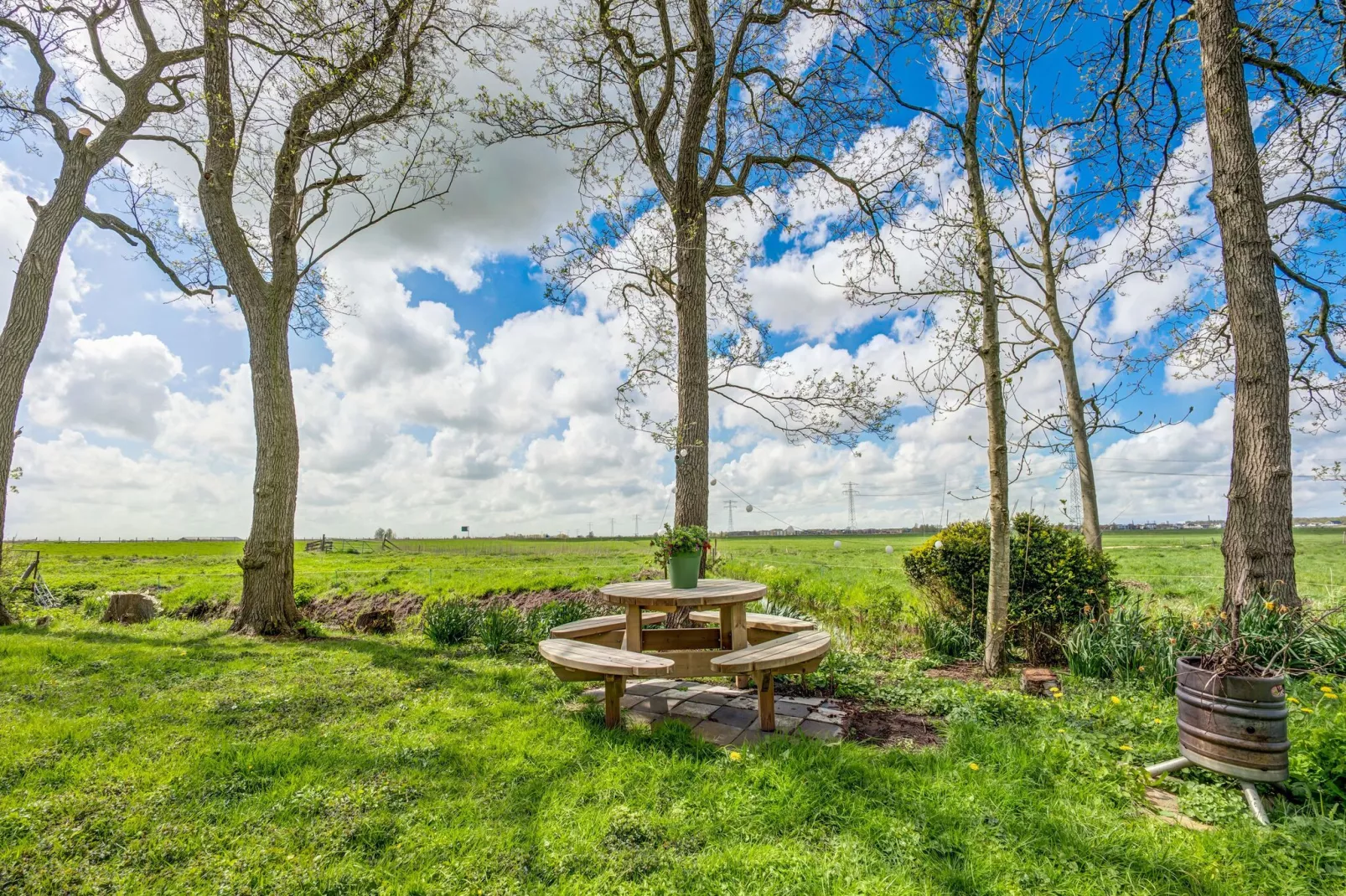 Gezellige Boerderij met chalet in Friesland-Tuinen zomer