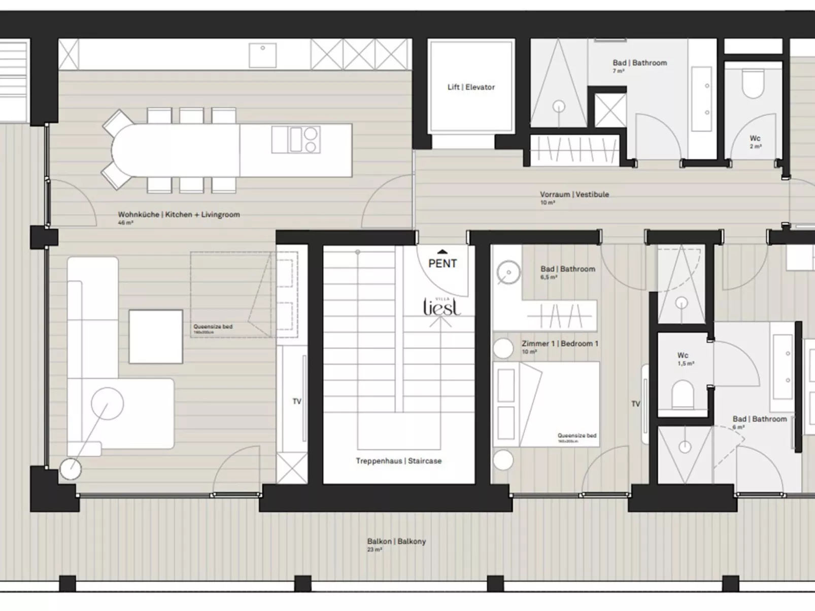 Premium Penthouse mit Sauna-Binnen