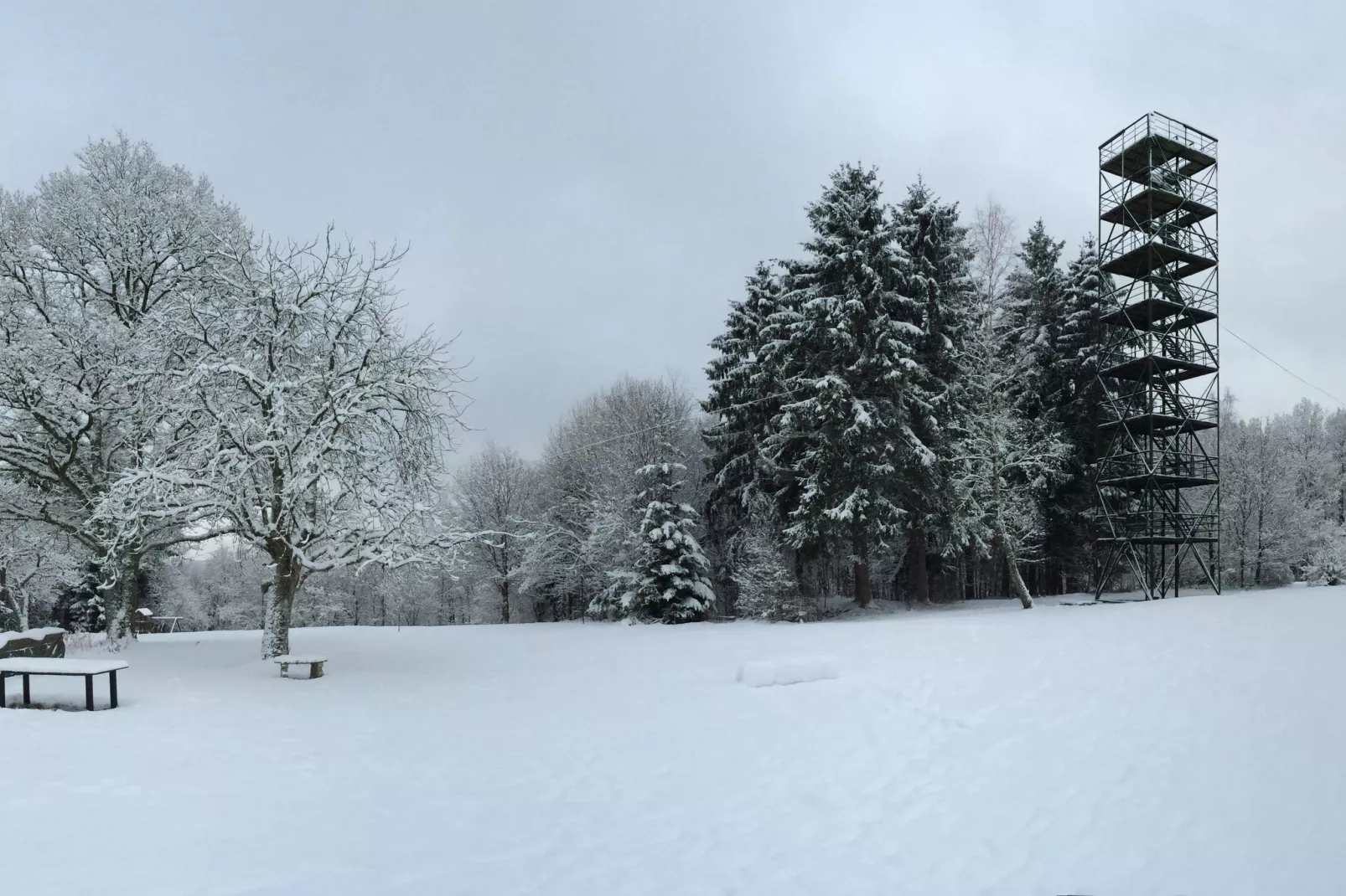 Ardennen Landgoed Le Herou-Tuin winter