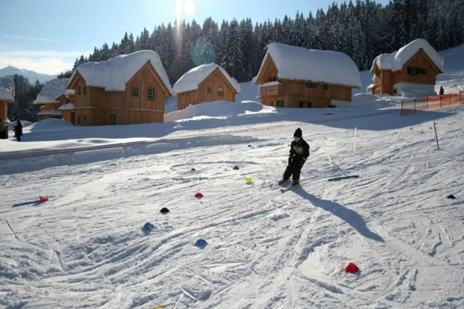 Lodge de Luxe-Gebied winter 1km