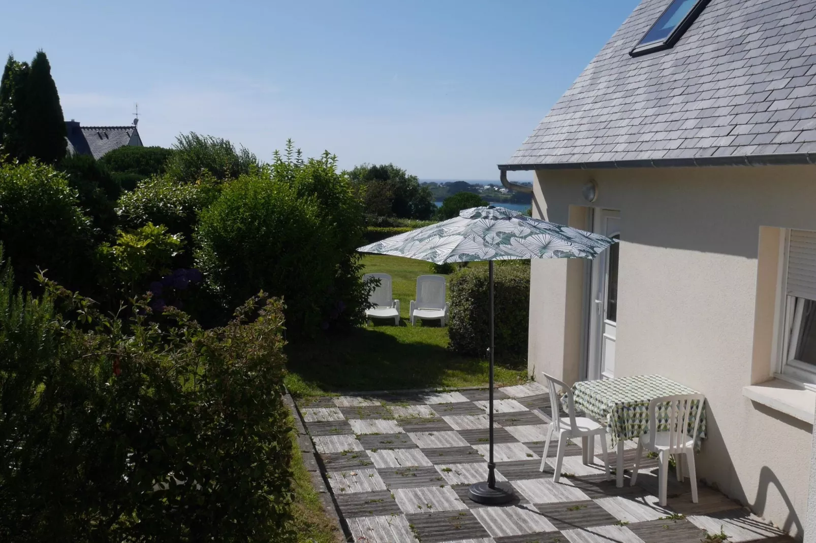 Ferienhaus mit Meerblick Landéda-Terrasbalkon