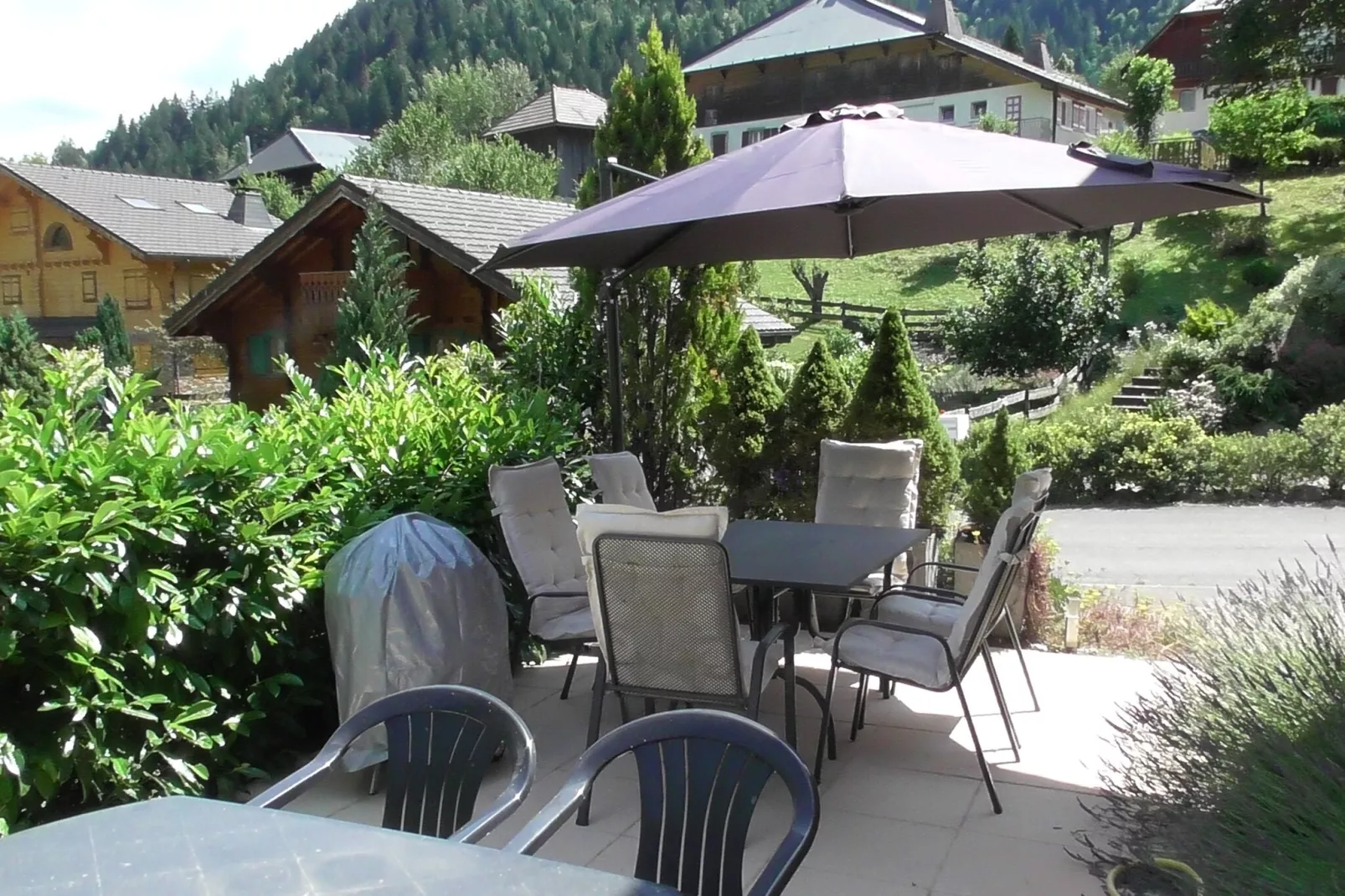 Chalet Le Passe-Temps-Terrasbalkon