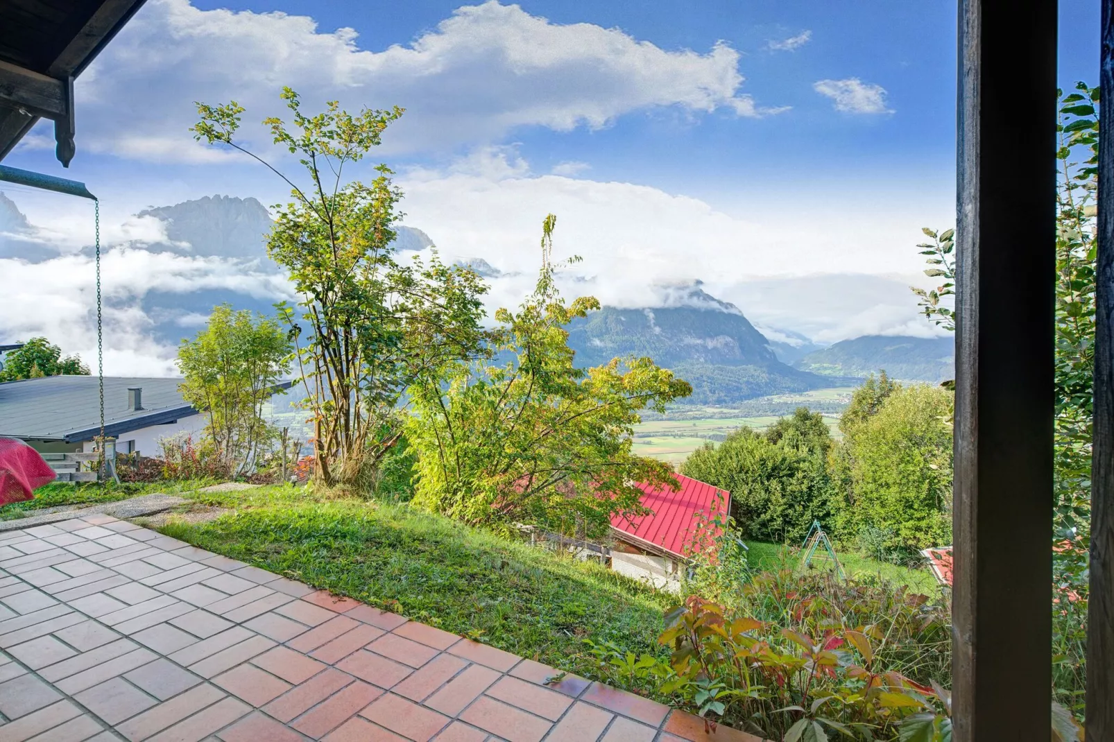 Chalet Dolomitenblick-Uitzicht zomer