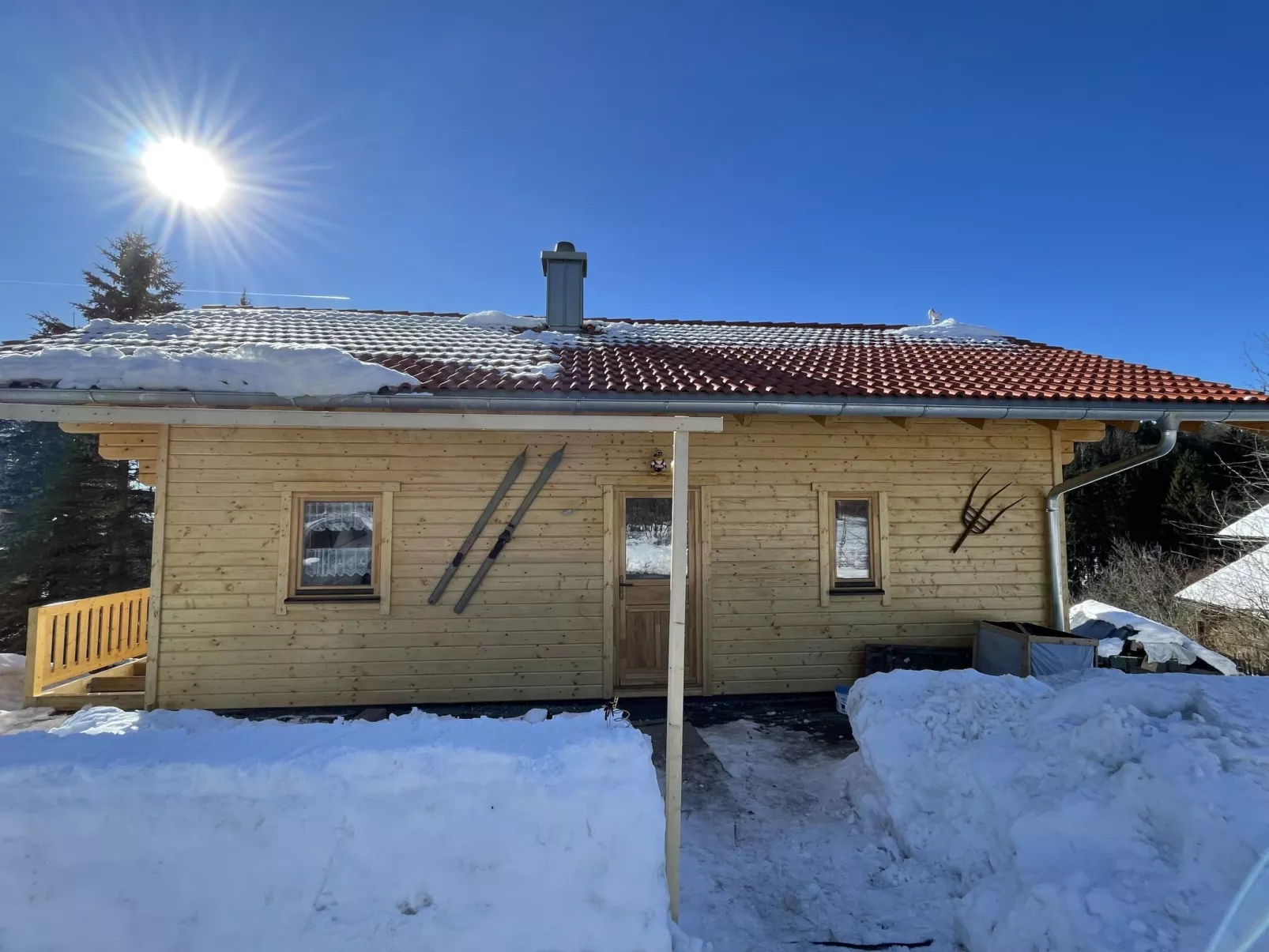 Chalet Toni mit Sauna-Buiten