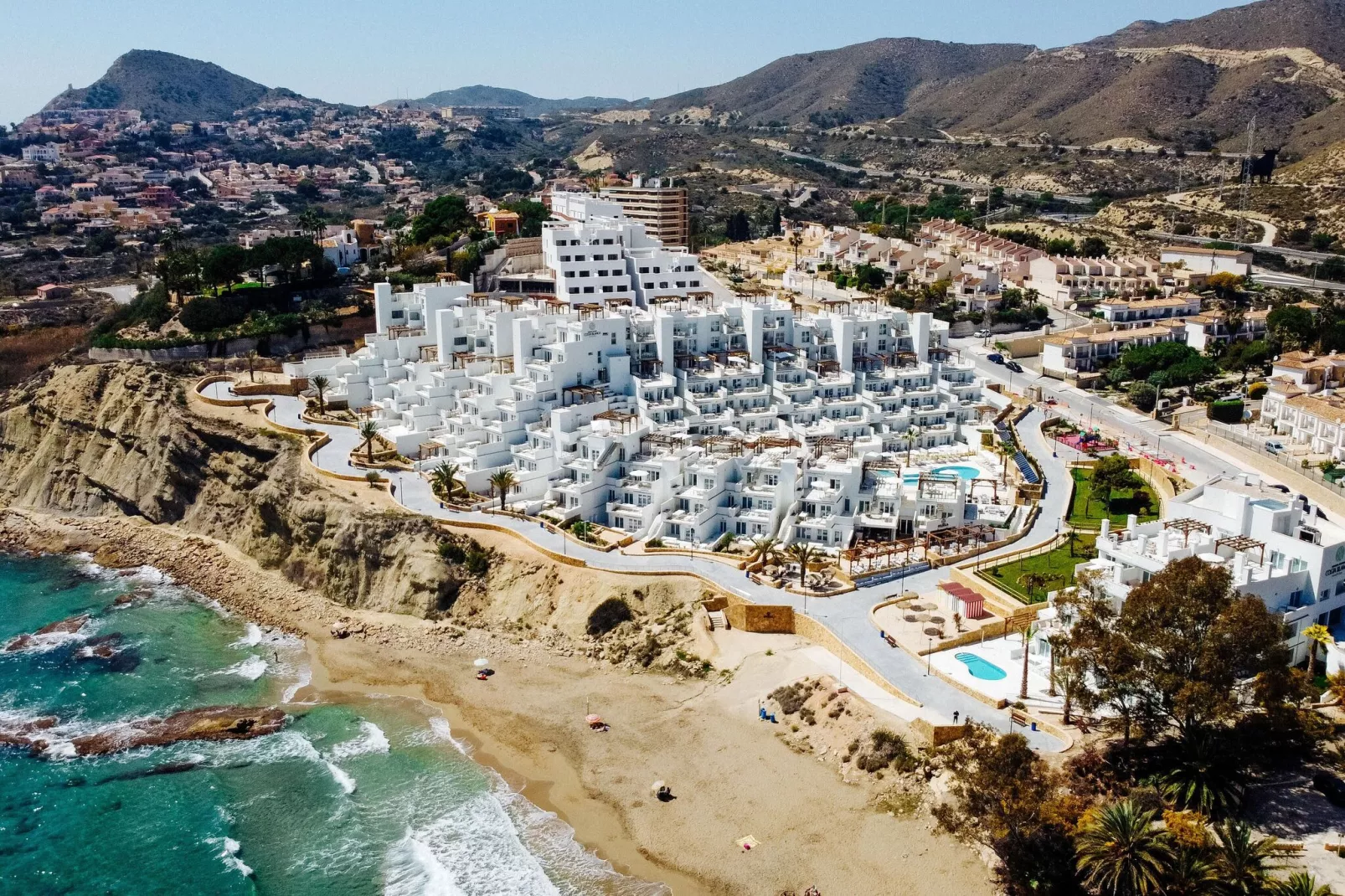 Mooi appartement met uitzicht, aan de Spaanse kust-Buitenkant zomer