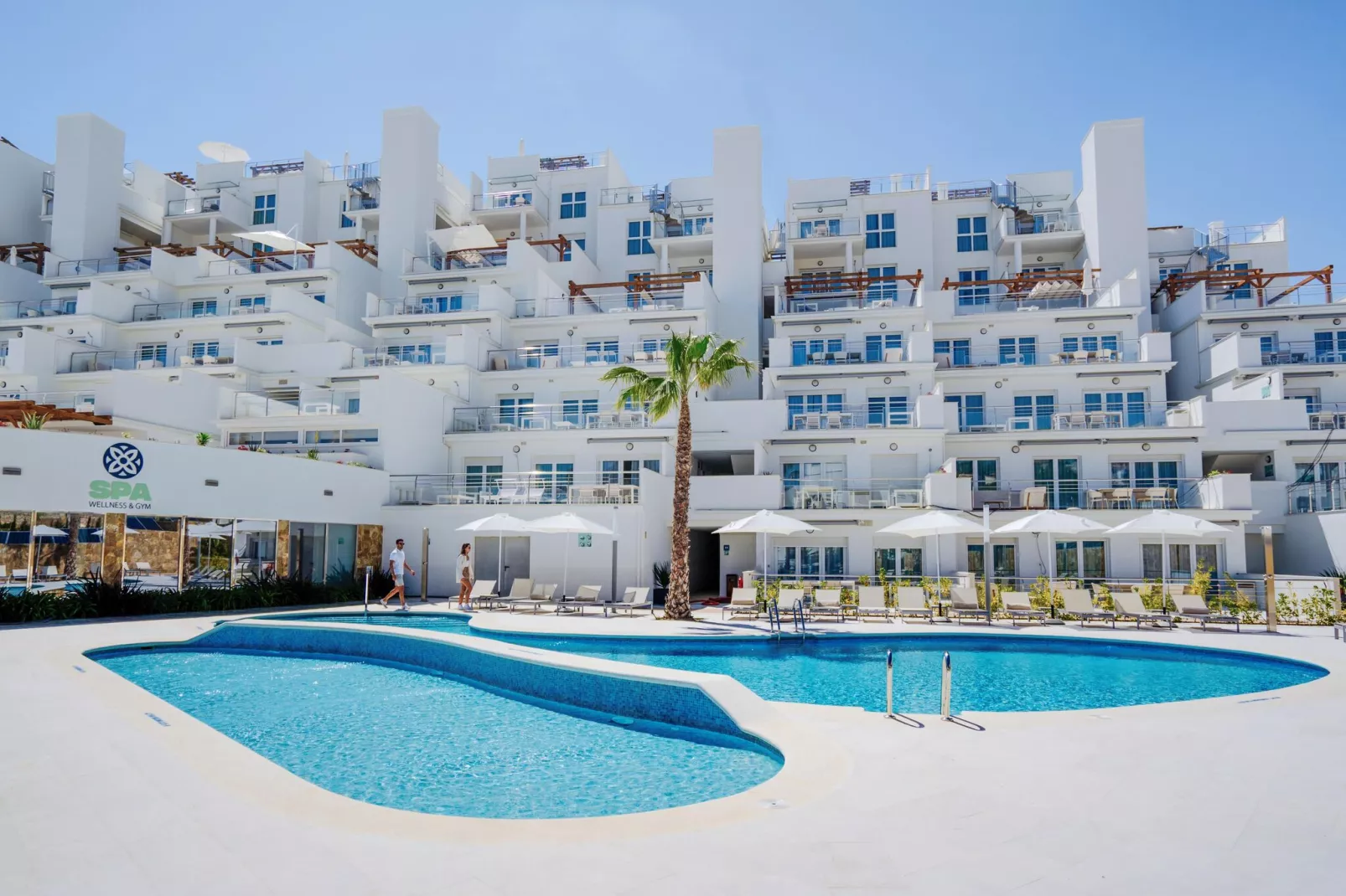 Mooi appartement met uitzicht, aan de Spaanse kust-Buitenkant zomer