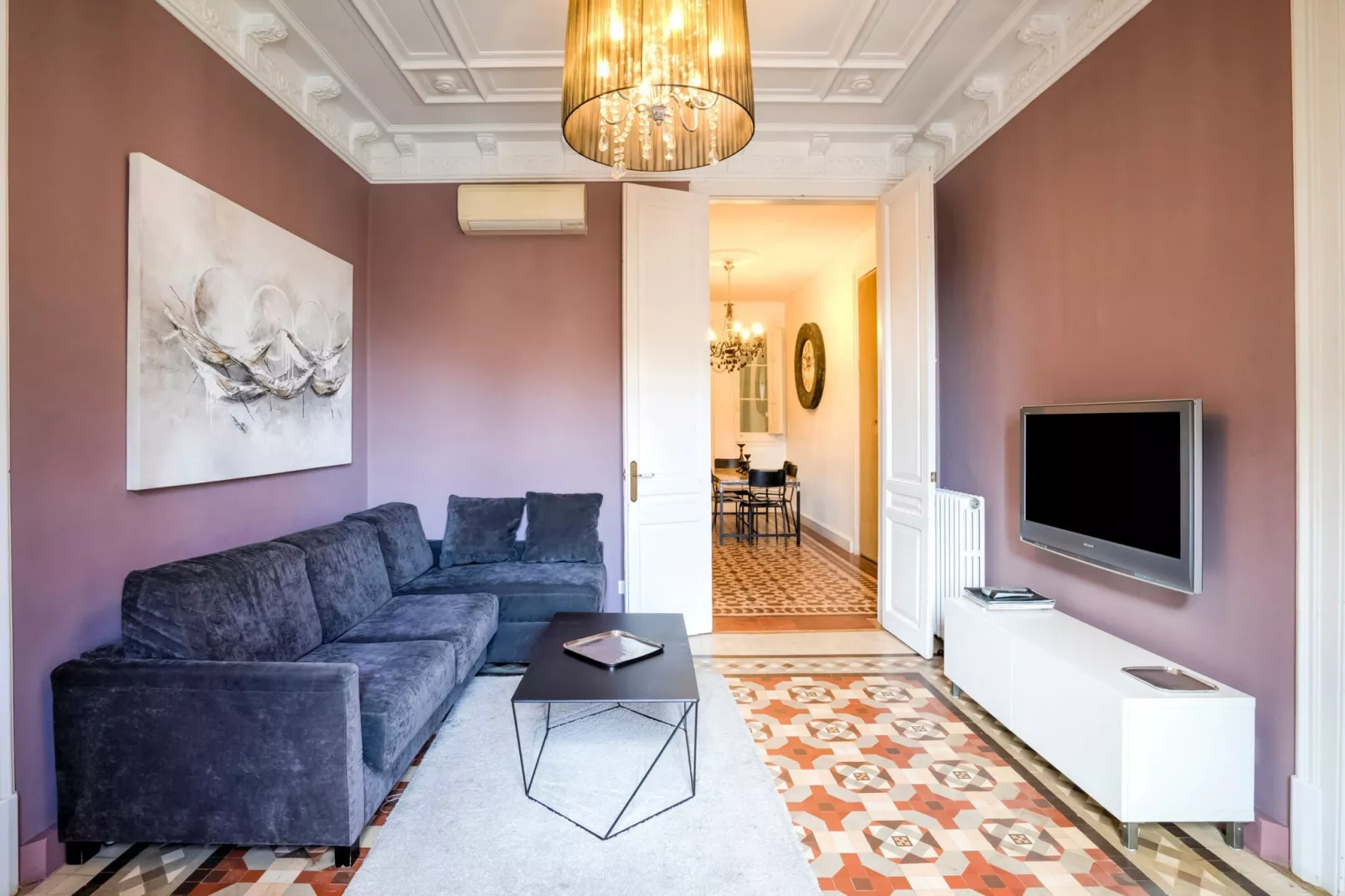 Ramblas Luxury Apartment-Woonkamer