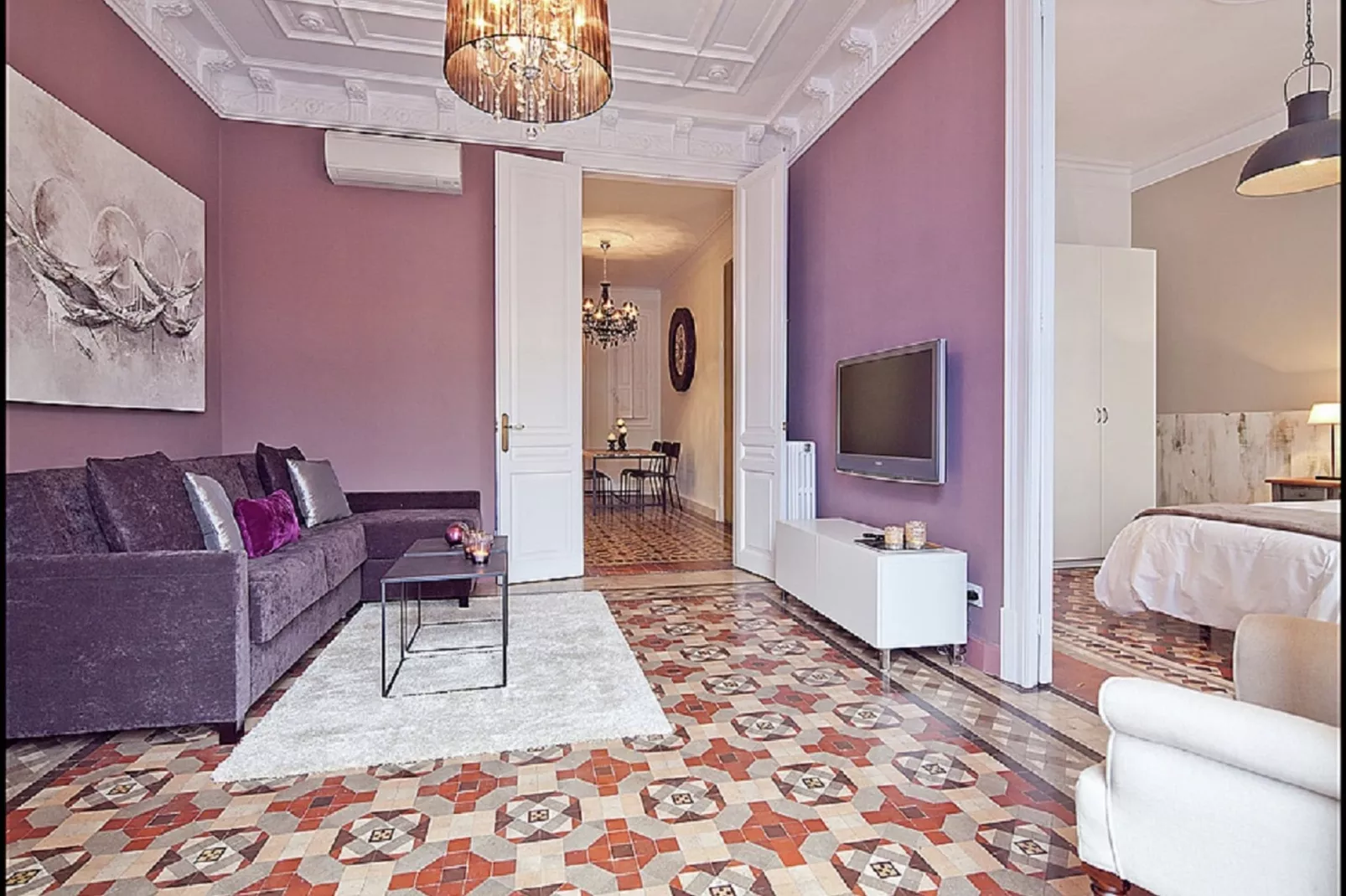 Ramblas Luxury Apartment-Woonkamer