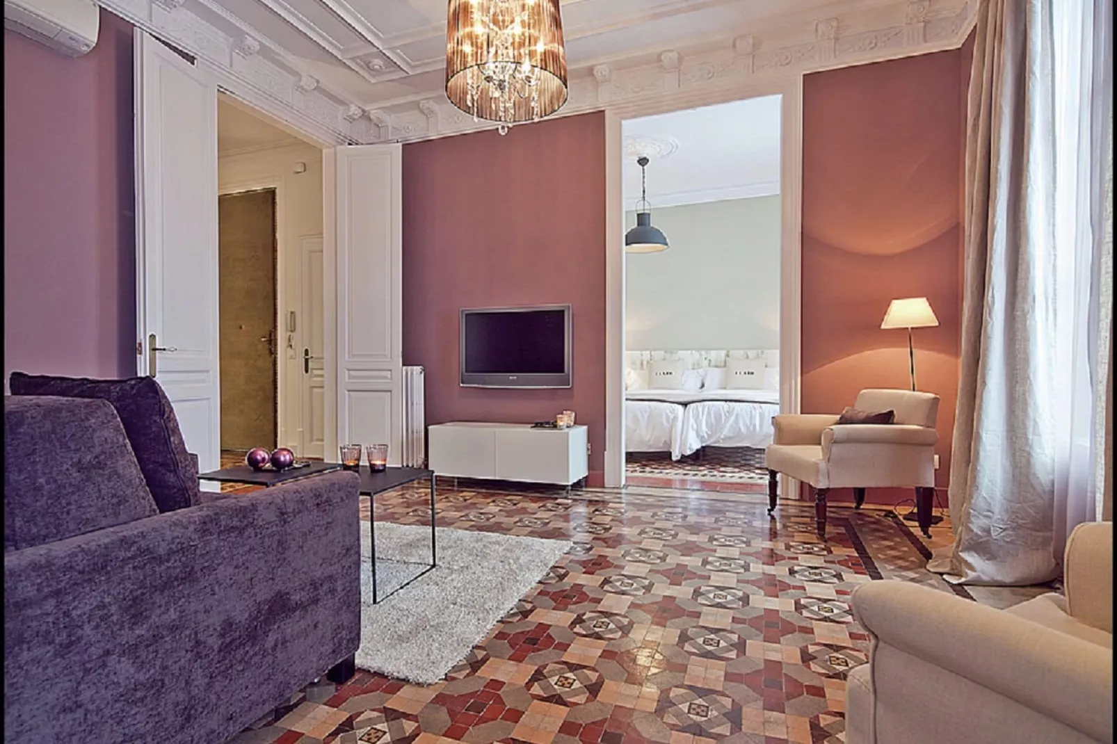 Ramblas Luxury Apartment-Woonkamer