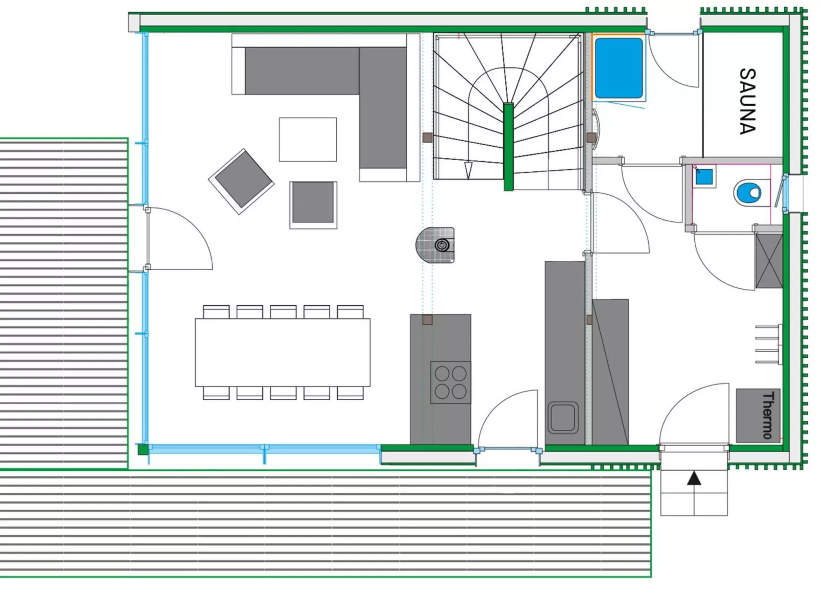 Mit 4 Schlafzimmern mit Sauna-Binnen