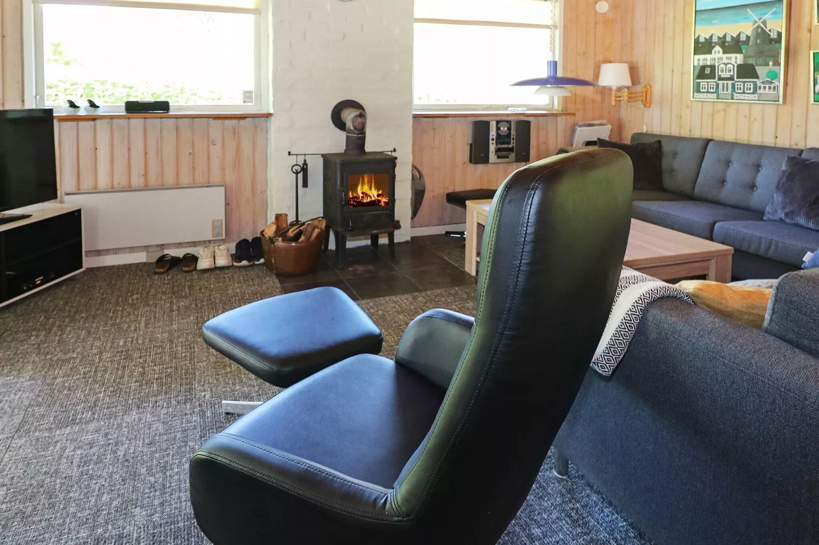 Heerlijk vakantiehuis in Hadsund met een houtkachel-Binnen