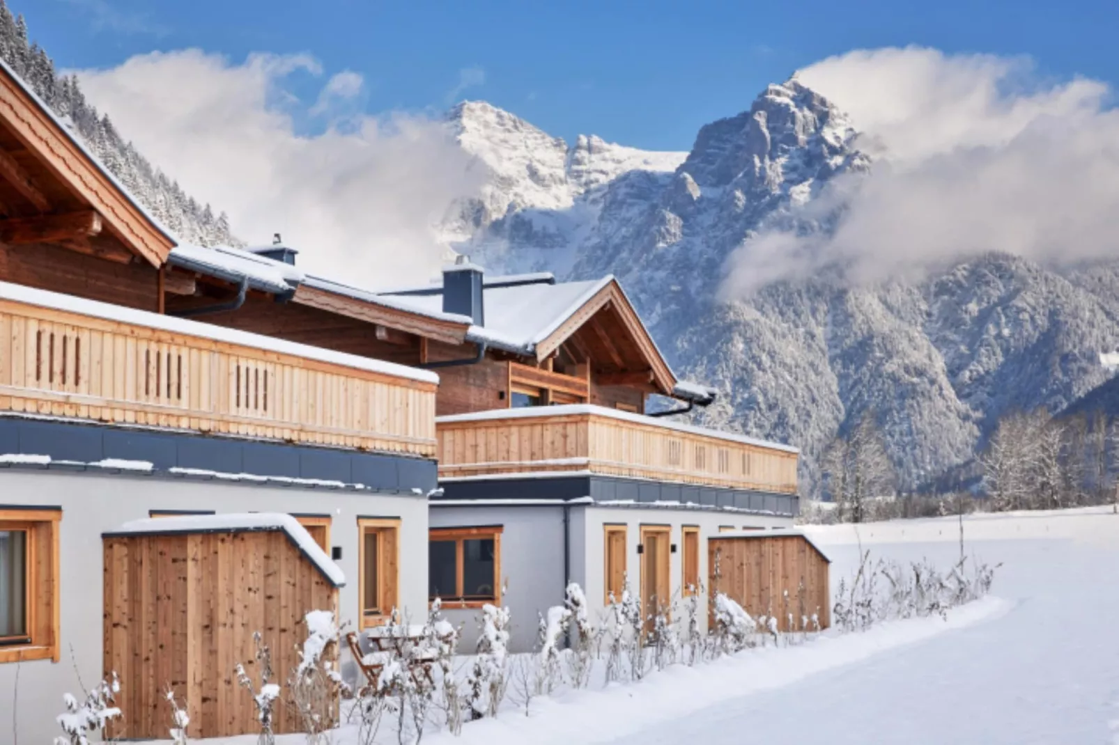 Luxusapartment mit Sauna am Berg-Exterieur winter
