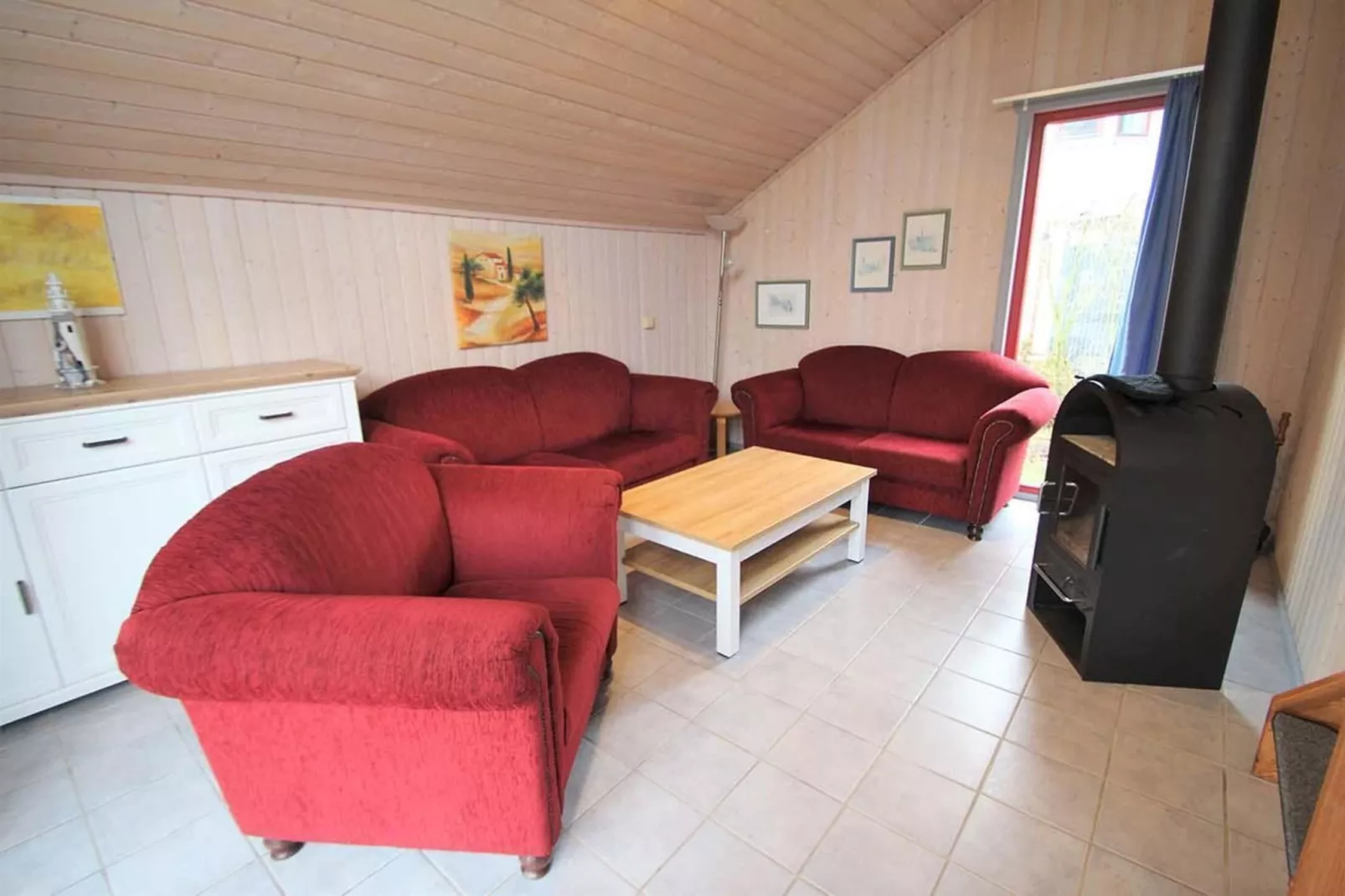 FH Wildgans Comfort mit Sauna & Kaminofen 81 qm 179-Woonkamer