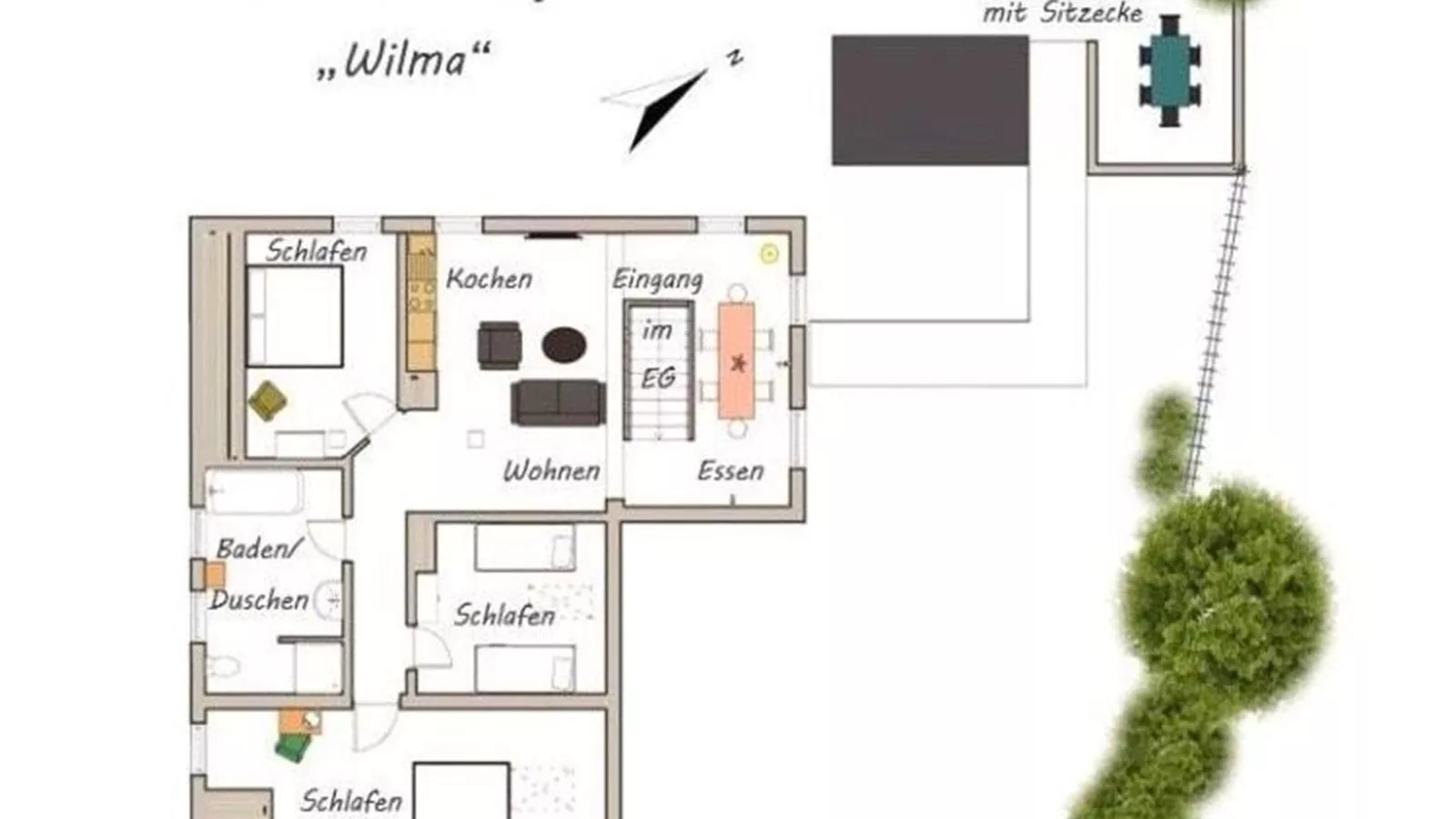 Wilma - direkt an der Ostsee-Plattegrond