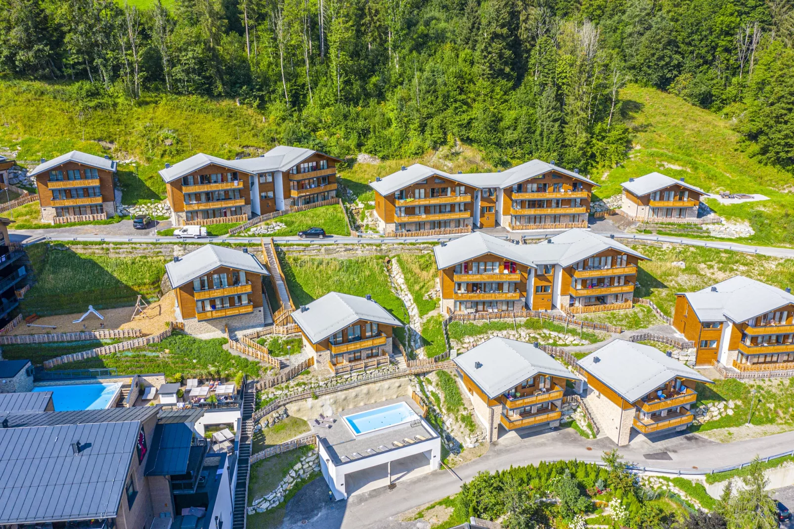 Deluxe Chalet-Gebieden zomer 1km
