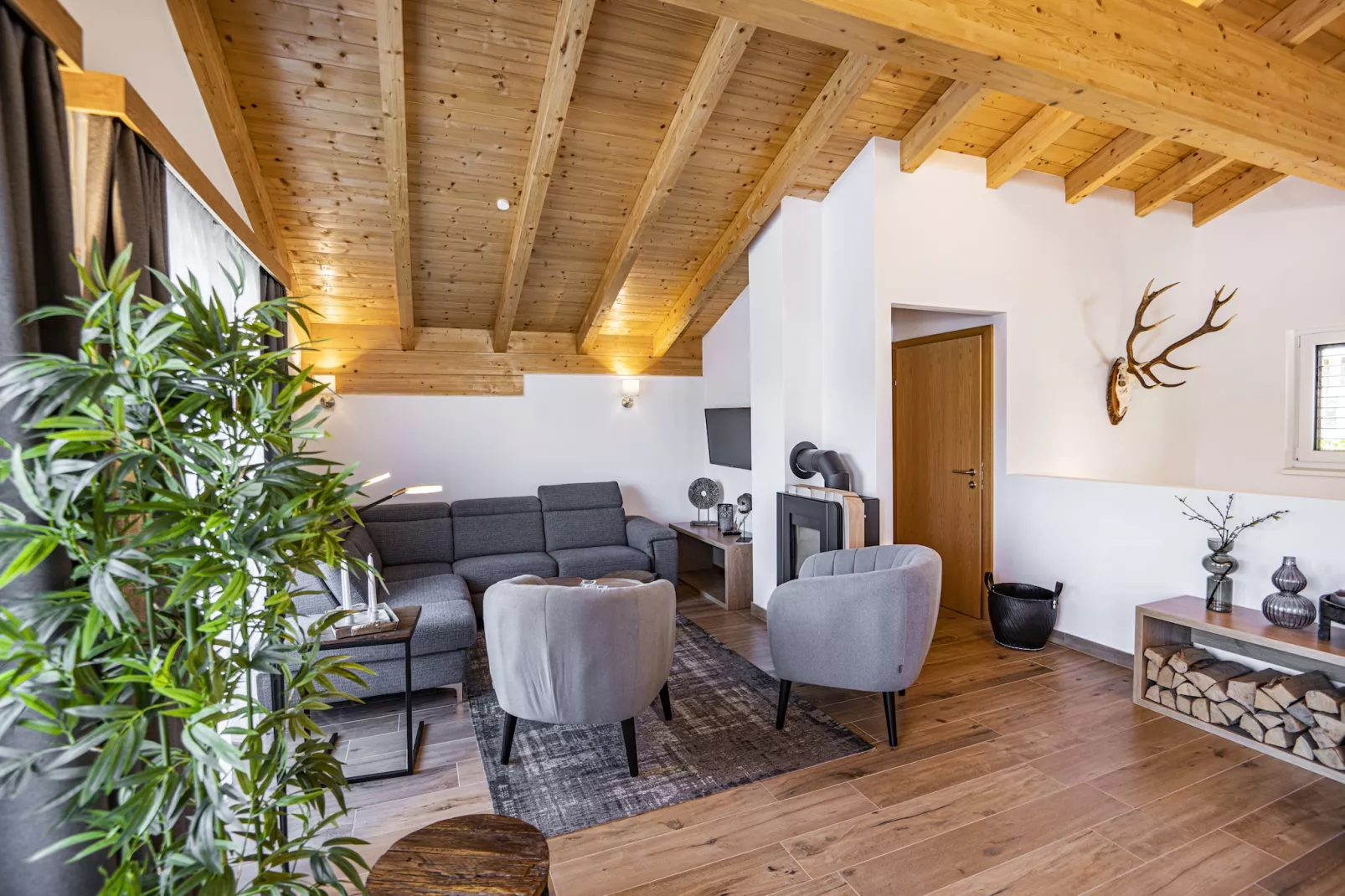Deluxe Chalet-Woonkamer