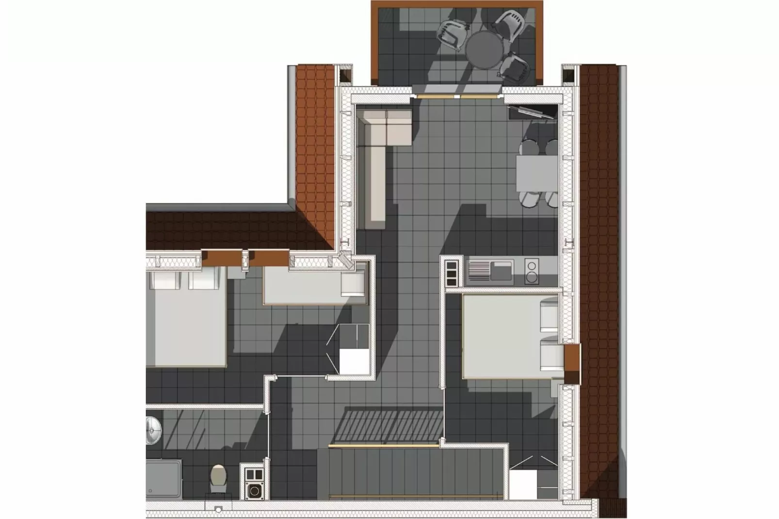 Apartamenty wakacyjne dla 5 osób Rewal-Plattegrond