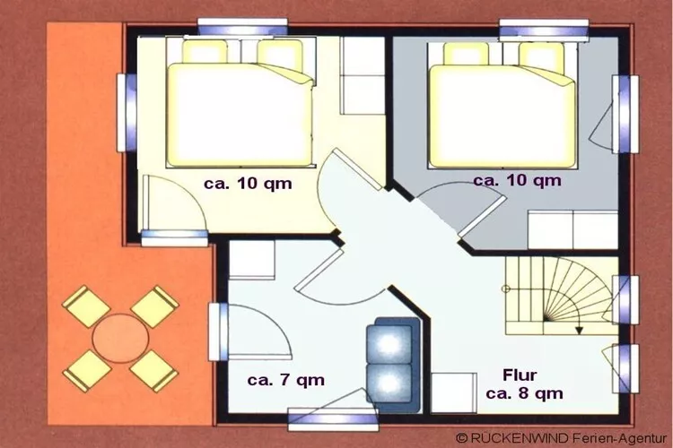 Haus 1 - Steg F - Classic / 6 Personen-Plattegrond