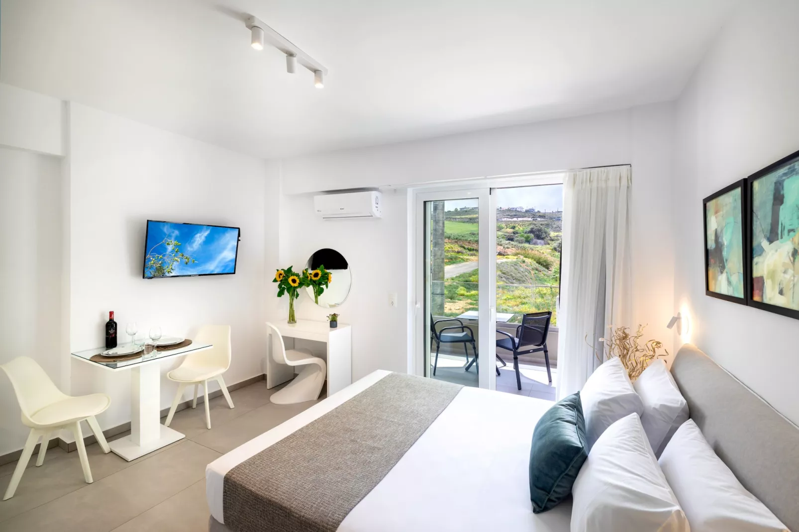 Creta Sun, 102 Studio City View-Slaapkamer