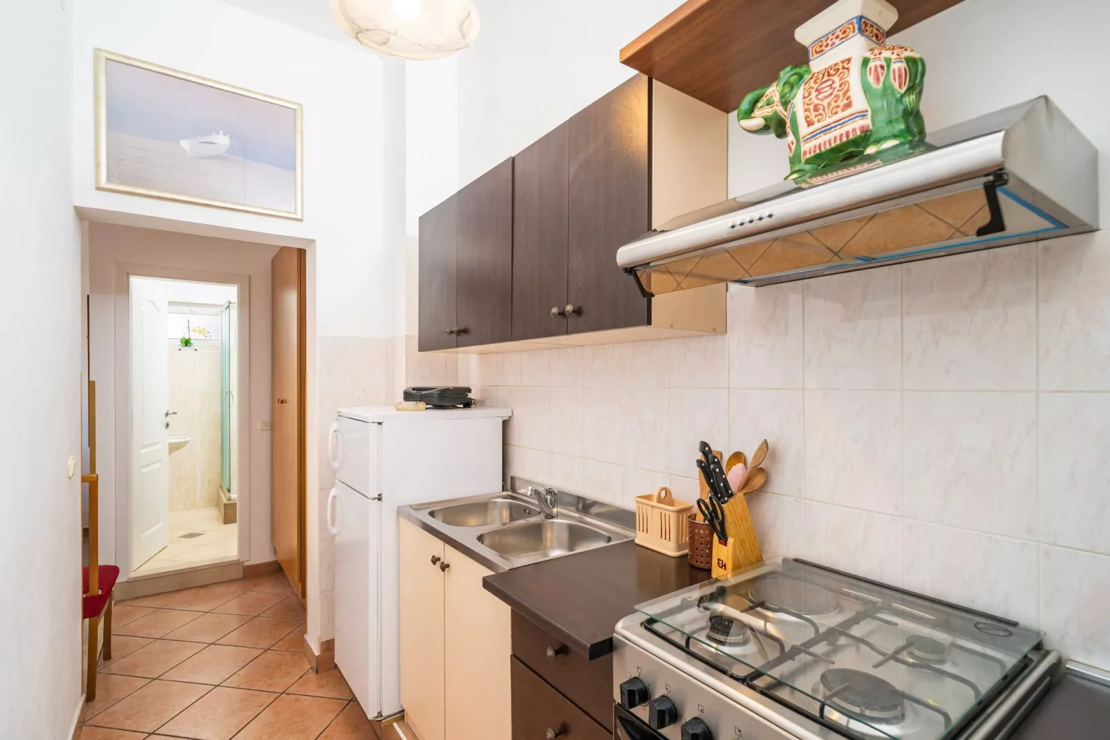 Apartments Senjo - Studio Apartment with Balcony with Side Sea View (Apartman 4)-Keuken