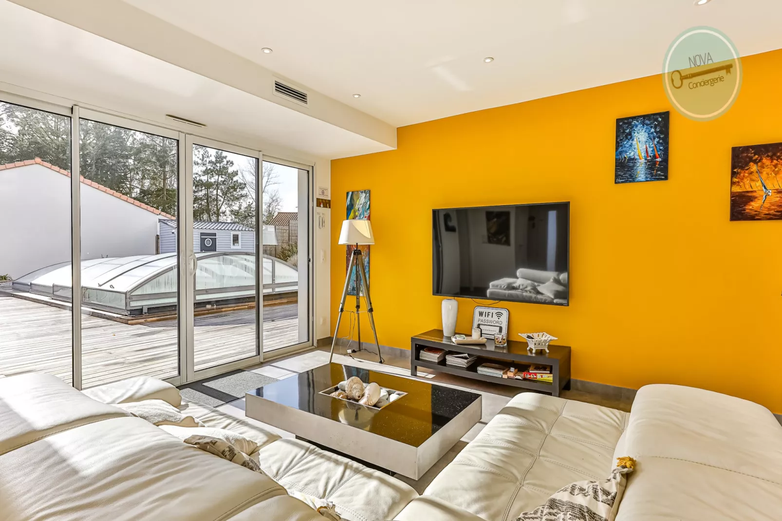 Villa la Fleur des Dunes-Woonkamer