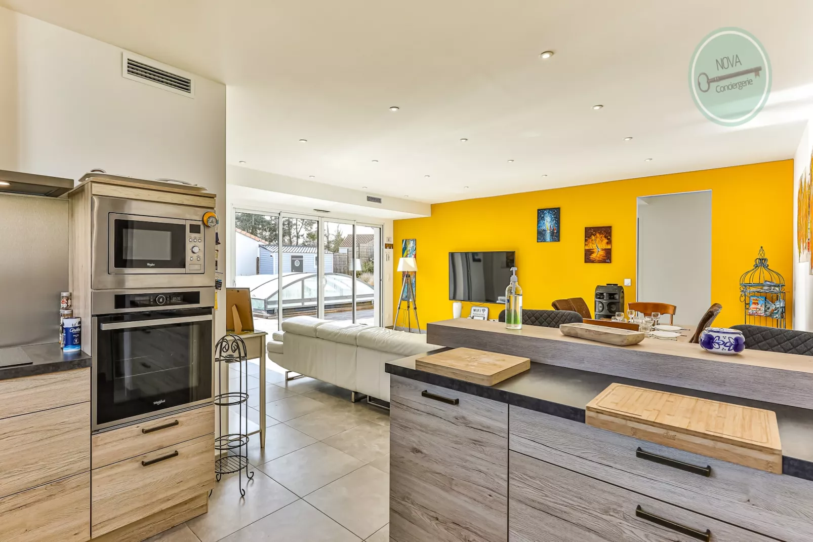 Villa la Fleur des Dunes-Woonkamer