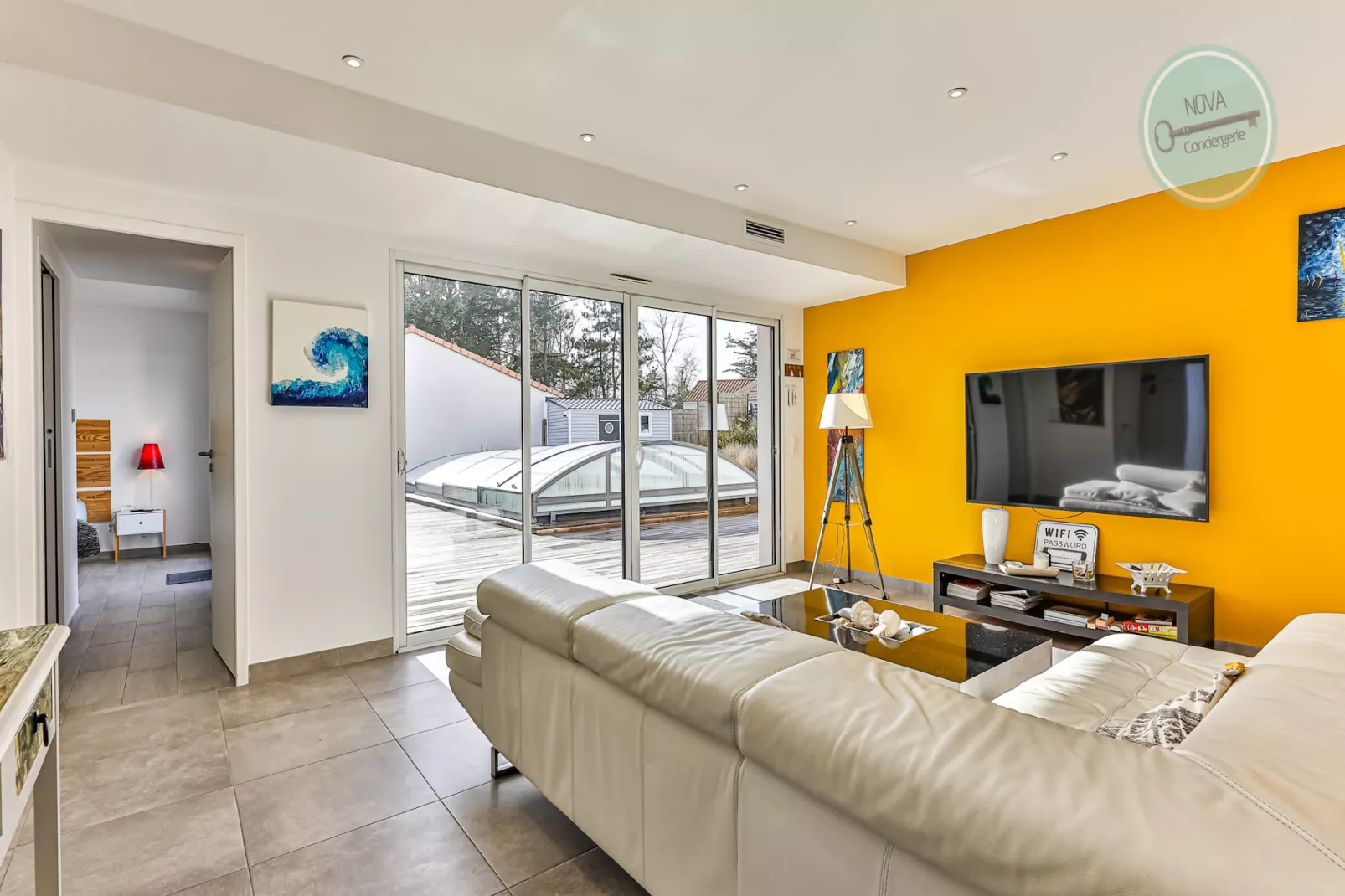Villa la Fleur des Dunes-Woonkamer