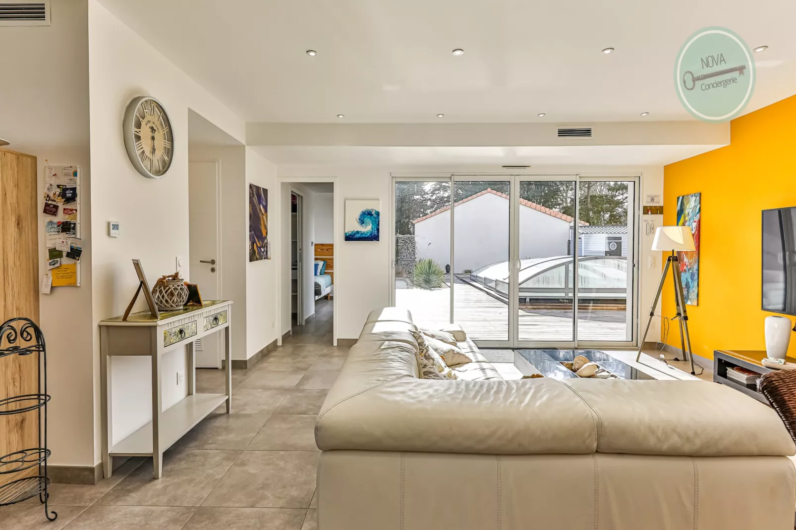 Villa la Fleur des Dunes-Woonkamer