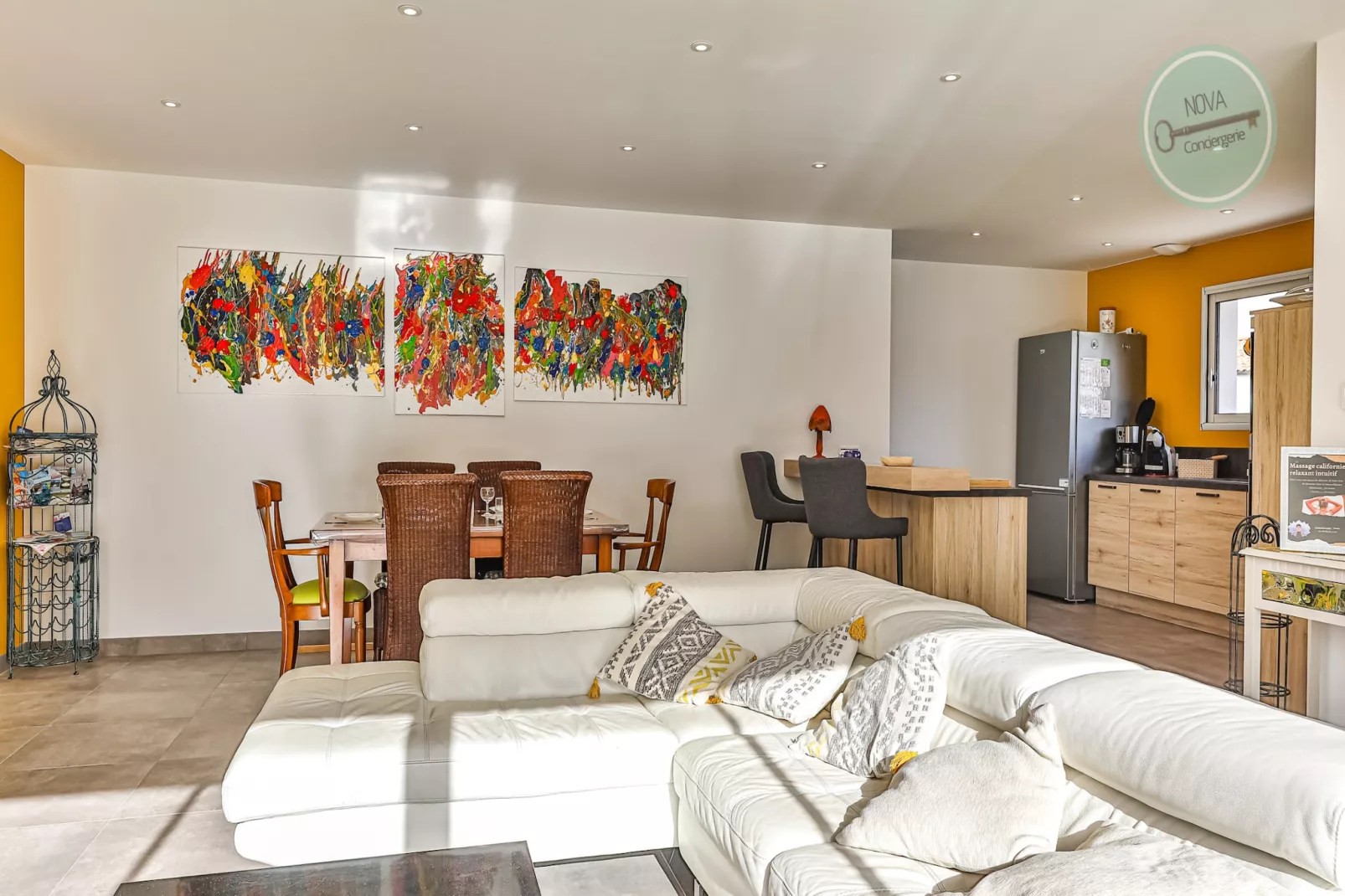 Villa la Fleur des Dunes-Woonkamer