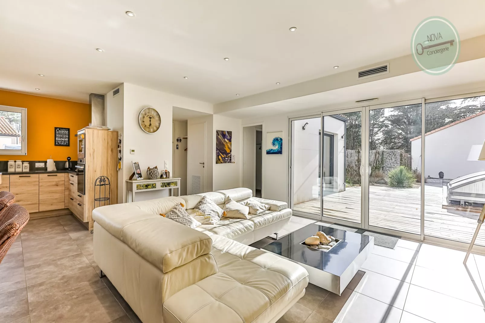Villa la Fleur des Dunes-Woonkamer