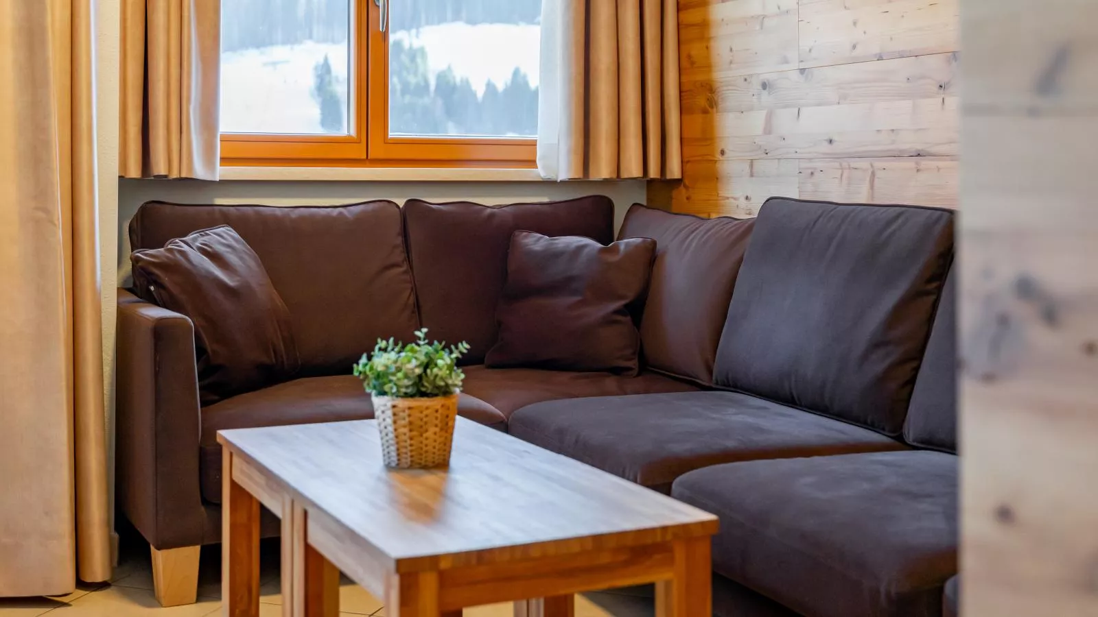 Panoramablick Ski in - Ski out-Woonkamer