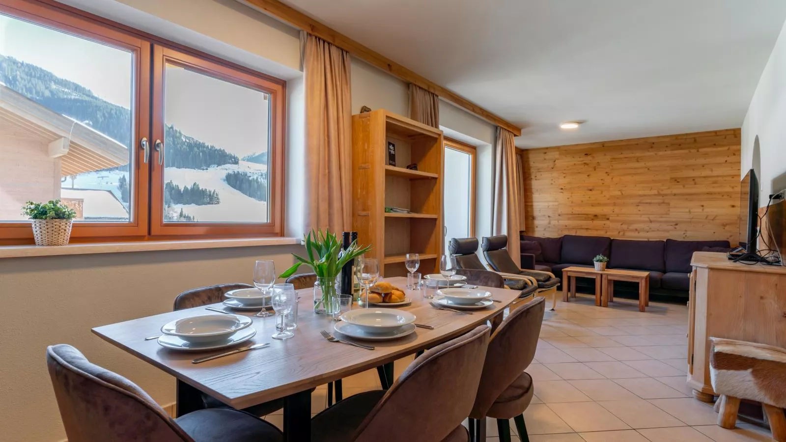 Panoramablick Ski in - Ski out-Eetkamer