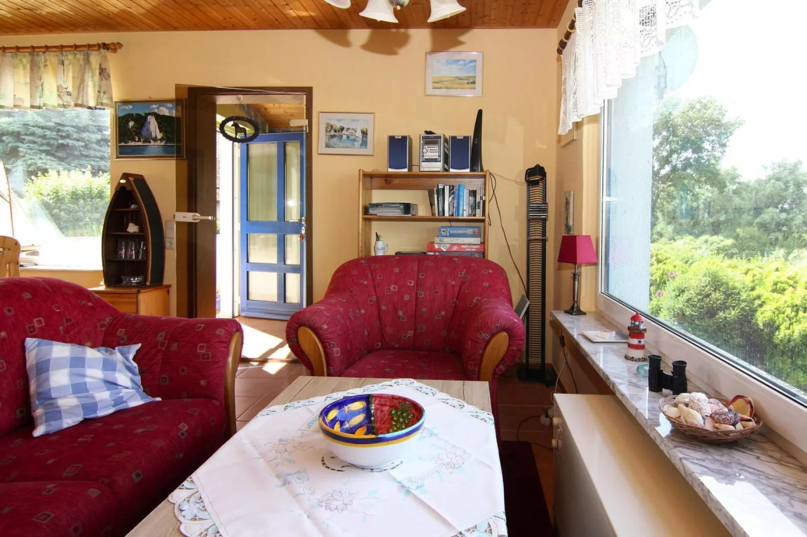 Ferienhaus Am Schilfufer-Woonkamer