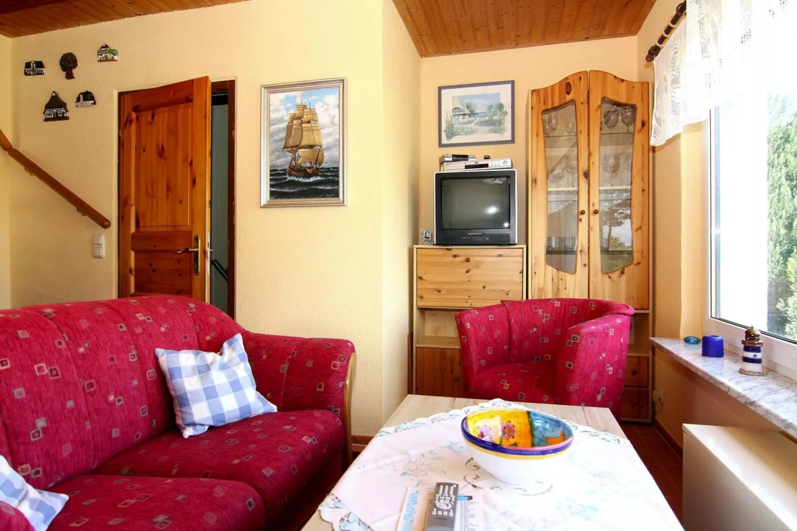 Ferienhaus Am Schilfufer-Woonkamer