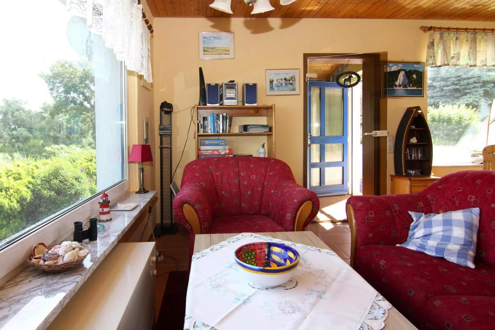 Ferienhaus Am Schilfufer-Woonkamer