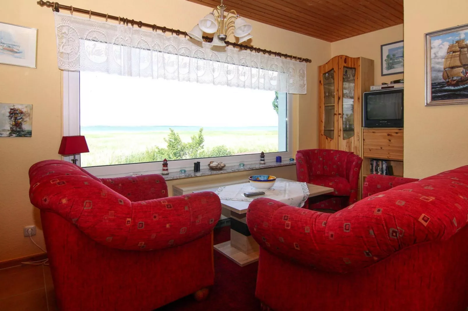Ferienhaus Am Schilfufer-Woonkamer
