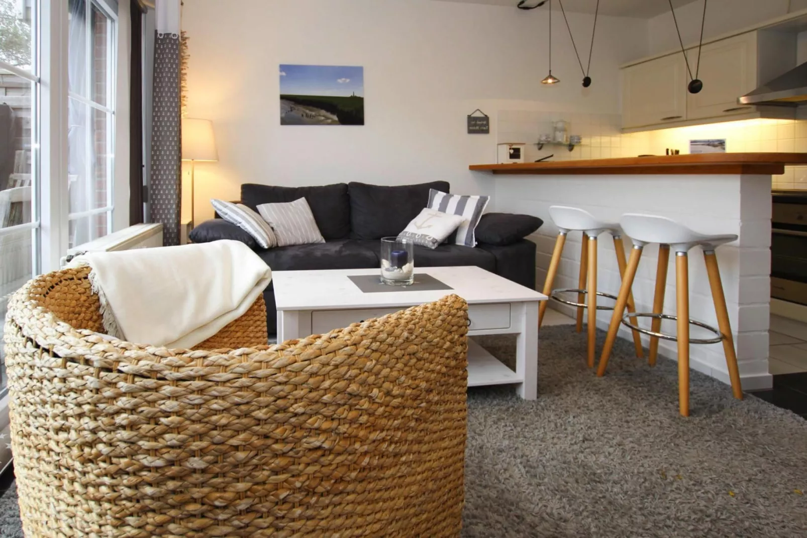Ferienwohnung Tante Helene 3 Pers Garding-Woonkamer