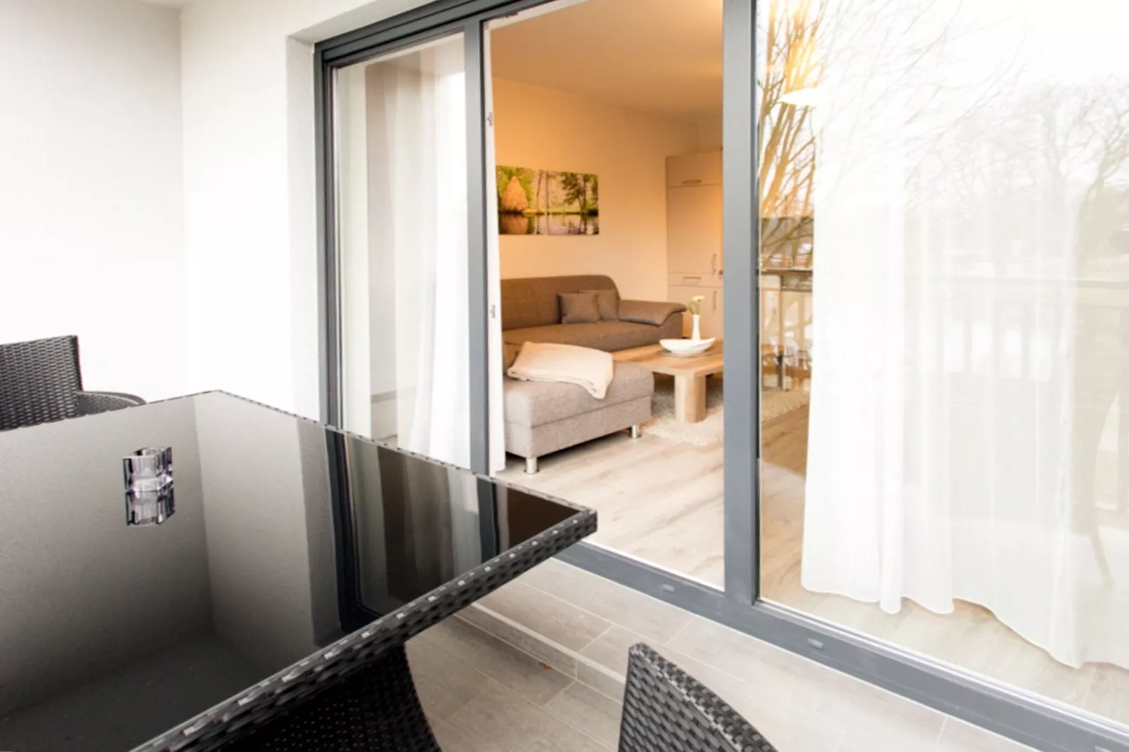 Apartment 60 qm mit Spreeblick-Woonkamer