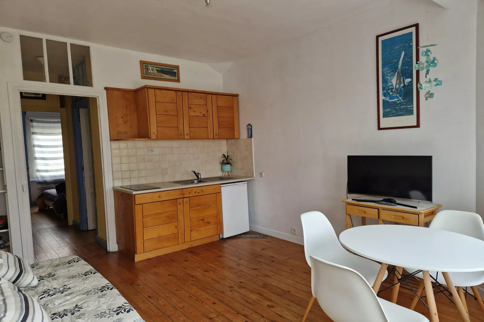 Appartement Port-Blanc-Woonkamer