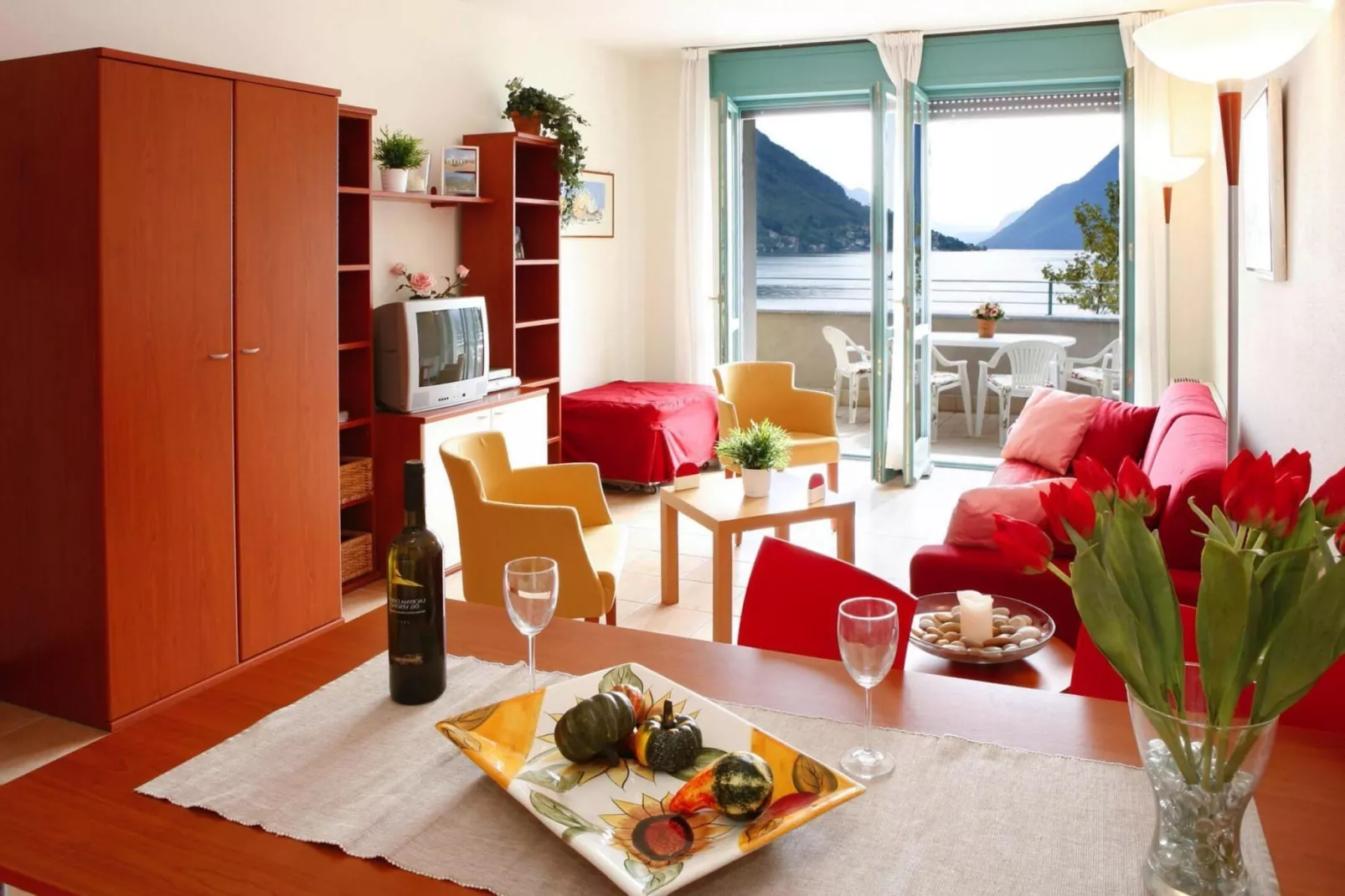 Residence Porto Letizia Porlezza - Villas bilocale 4 pax Vista Lago Plus V1LP4 Lake View 8215-Woonkamer