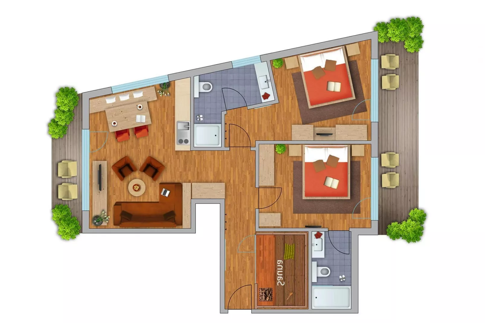 Residenz Fliana-Plattegrond