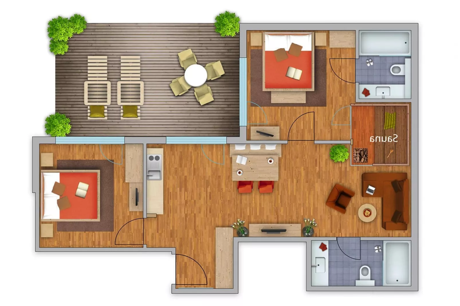 Residenz Fliana-Plattegrond