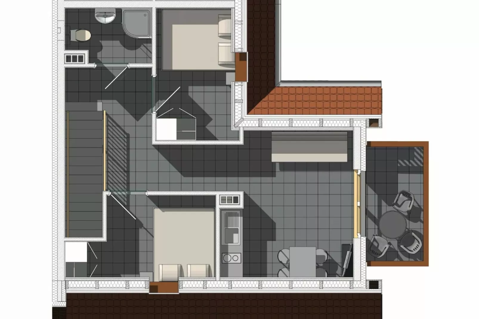 Apartamenty wakacyjne dla 4 osób Rewal-Plattegrond